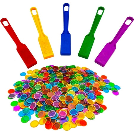 Paquet de 300 jetons de bingo (couleur mélangée) marqueurs translucides de  1,5 cm pour le bingo, le comptage et les jetons de jeu, jetons pour les  jeux de bingo