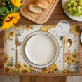 thumbnail image 4 of Sunflower Gnomes Placemats Set of 6, Farmhouse Leaf Floral Spring Summer Placemats for Dining Table, Place Mats for Kitchen Tabletop, Waterproof Wipeable Dining Table Mats Set, 4 of 9