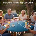 thumbnail image 2 of Round Outdoor Tablecloth with Umbrella Hole and Zipper, Pink Blue Ombre Fitted Table Cover with Elastic Edge for 55-60 Inch, Modern Abstract Art Aesthetics Waterproof Patio Tablecoths for Picnic, 2 of 9