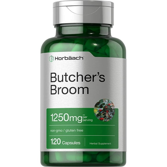 Butchers Broom 1250mg | 120 Capsules for Men and Women | by Horbaach