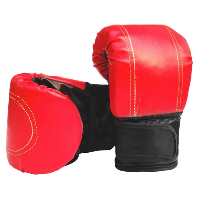 HLONK Gants de Grappling en Faux Cuir Réglables pour Boxe Noir 151.58g