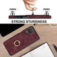 thumbnail image 5 of Dteck Wallet Case for Samsung Galaxy A12 5G with Ring Stand, PU Leather Minimalist Case with Card Holder Kickstand Slim Protective Cover for Samsung Galaxy A12 5G,Winered, 5 of 8