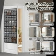 thumbnail image 3 of Over the Door Hanging Shoe Organizer, 2 Pack, 30 Breathable Mesh Pockets, Closet Rack Storage Holder Stay in Place Hooks Hang on Closets, Hanger Holds Up to 40 lbs, Shoes, Accessories, Gray, 3 of 5