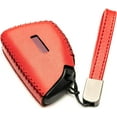 thumbnail image 3 of Vitodeco Genuine Leather Smart Key Fob Case Compatible with GMC Canyon, Sierra, Yukon, Acadia, Terrain (2021 - 2026 Models) - 4 Buttons, Red, 3 of 5