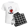 thumbnail image 4 of CafePress - Red Ribbon Westie Women's Light Pajamas - Women's Short Sleeve Print T-Shirt and Pants Light Cotton Pajama Set, 4 of 7