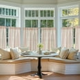 thumbnail image 3 of Striped Linen Kitchen Curtains 36 Inches Christmas Tier Curtains Farmhouse Modern Cafe Style Small Window Treatments Airy Light Filtering Rod Pocket for Living Room Bathroom 2 Panels Candy, 3 of 8