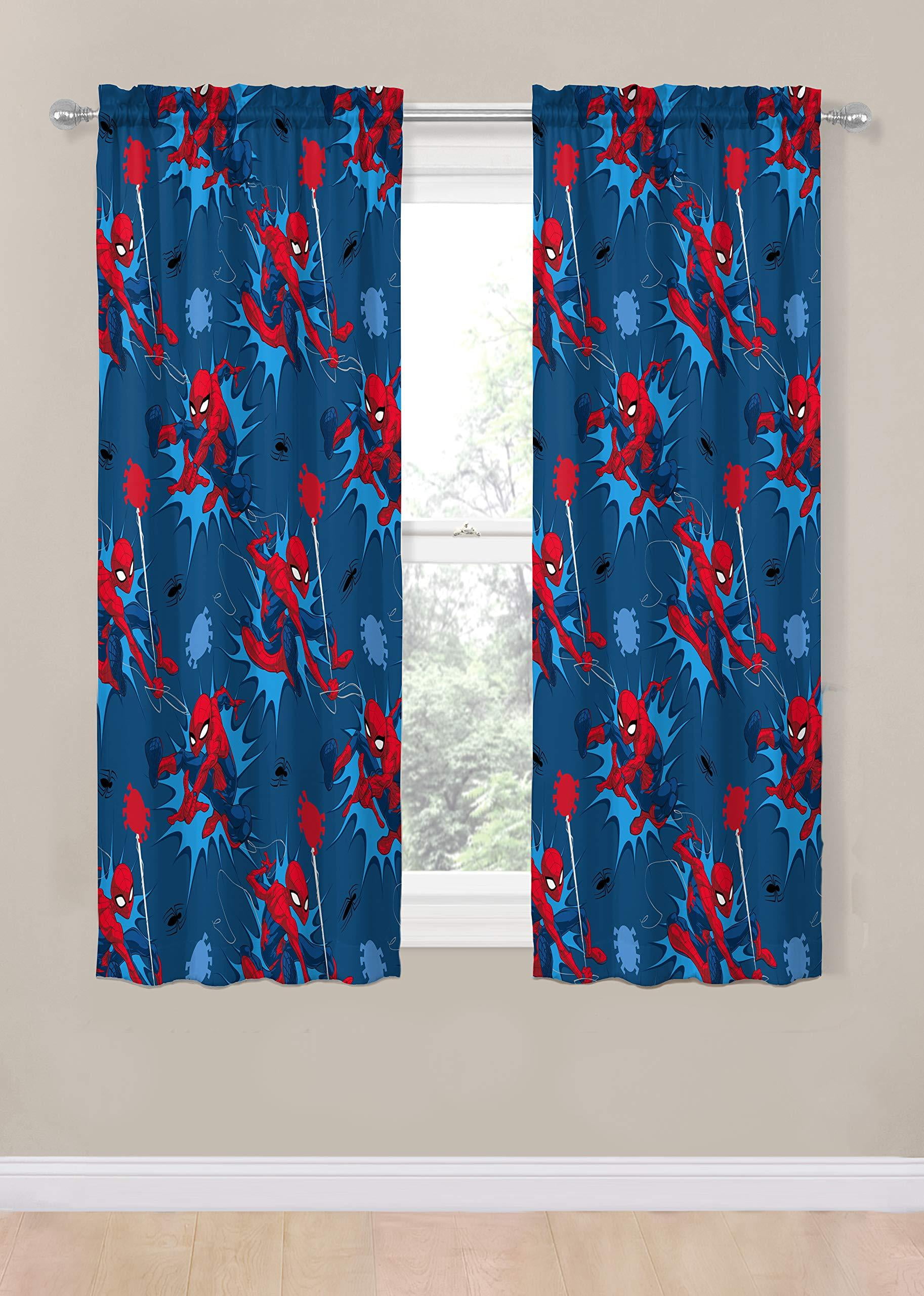 Marvel Spiderman Spidey Daze 2 Panels Drapes Set - 63 Inch Long - Kids Room Accessories