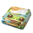 thumbnail image 3 of Frog Shower Fun Soft Print Blanket Throw Blankets Warm Cozy Lightweight Couch Blanket Stuff Gifts for Women Girls Kids Mom Teens Boys, 3 of 7