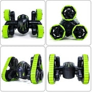 RC Stunt Car 360 Degree, 3 + 3 Wheel Rotation Triangle High Speed Car Double Side Car