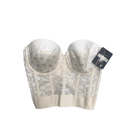 

Dominique IVORY Chopper Lace Strapless Longline Underwire Bra US 34D UK 34D