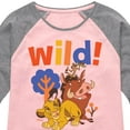 thumbnail image 3 of The Lion King - Wild! - Simon, Pumbaa, & Timon - Toddler & Youth Girls Raglan Graphic T-Shirt, 3 of 5