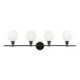thumbnail image 3 of Gene 4 light Black and Frosted white glass Wall sconce, 3 of 7