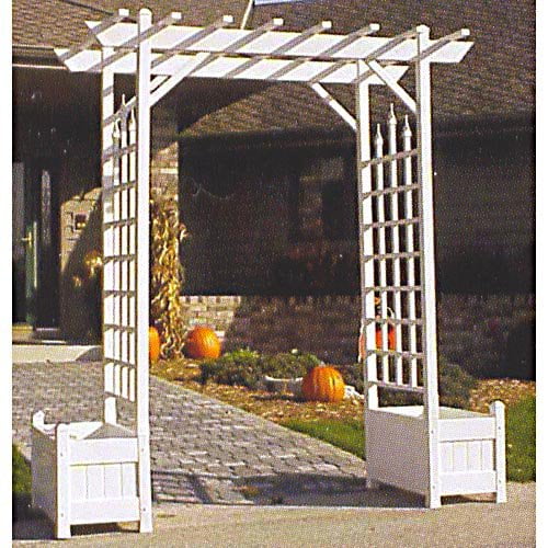 Dura-Trel Camelot 7-ft. Vinyl Pergola Arbor with Planters by Dura-Trel Inc