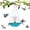 A Blue, variant on Solar Cascade Hanging Bird Bath Fountain, Outdoor Hanging Bird Bath with Solars Pump & Glass Bowl, Attracting Wild Birds and Hummingbirds for Outdoor Garden Backyard Patio Lawn