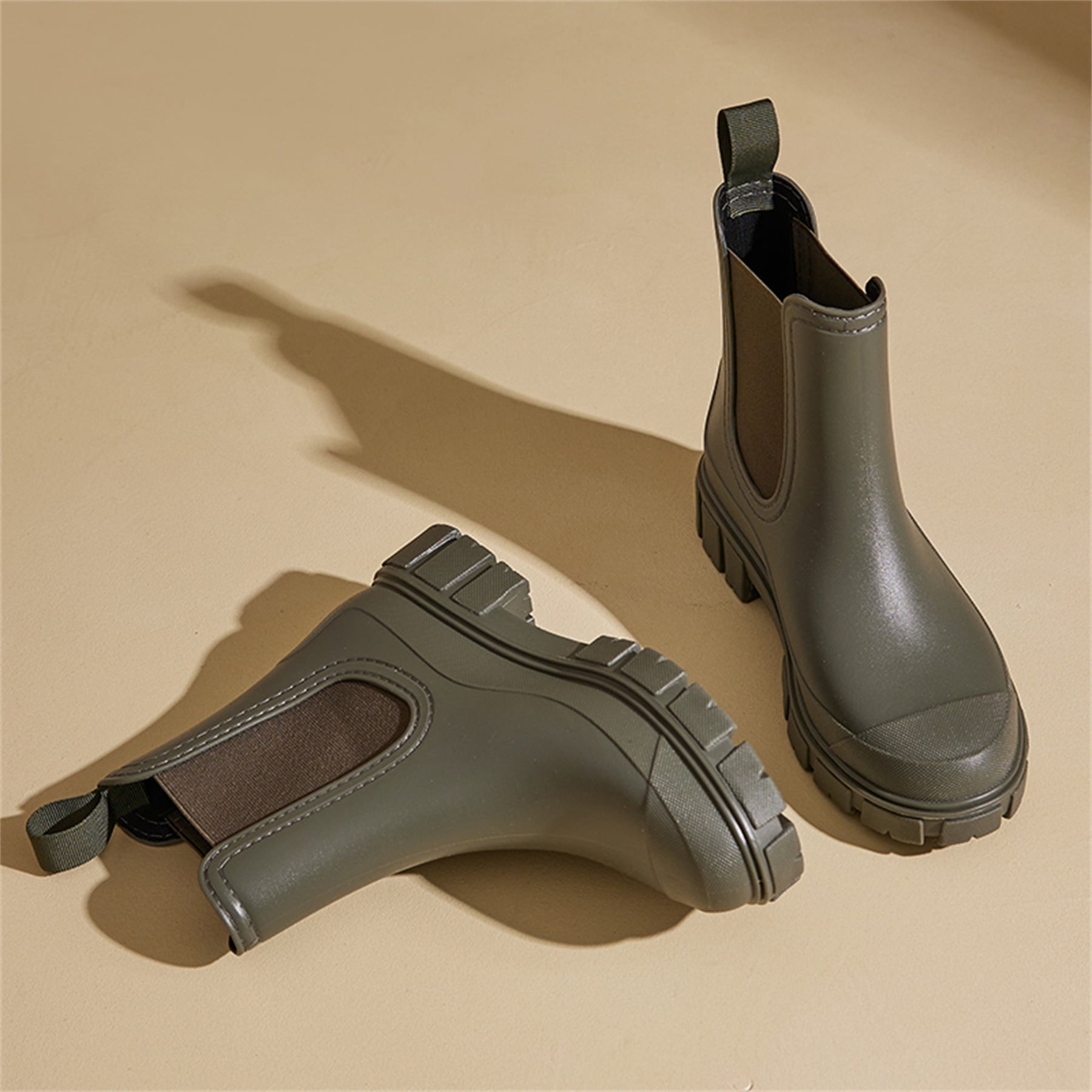 YOURDIARY Women’s Waterproof Chelsea Boots Slip-On Rain Ankle Boots