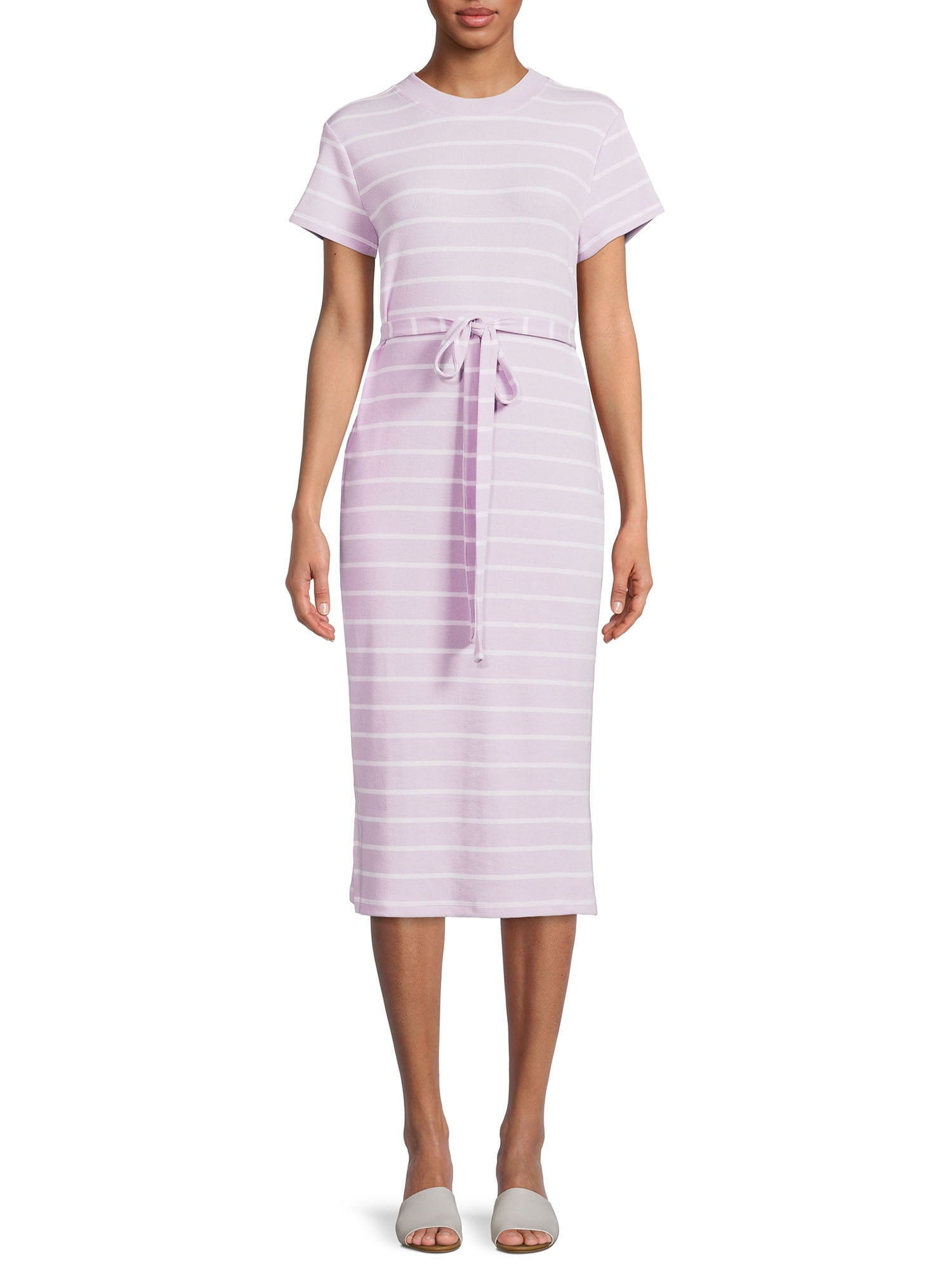 Time And Tru Women s Knit Midi Dress with Belt Rwanda Ubuy