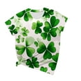 thumbnail image 4 of SYMOID St. Patrick's Day Festive Top Shirts for Juniors Women Green Shamrock Graphic Girls Tee Shirts,Short Sleeve,Crew Neck,White,Size S, 4 of 4