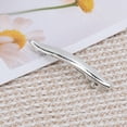 thumbnail image 5 of Unique Bargains 1 Pc Hair Barrettes Grace Polished Wave Barrette Clip Silver Tone, 5 of 5