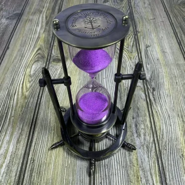 Vintage Nautical Purple Sand Hourglass Compass Timer Gift sand timer Table Top