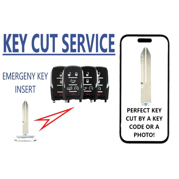 KEY CUT SERVICE Dodge Ram 2019 - 2026 Emergency Key Insert / PN: 68399889AA