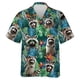 thumbnail image 3 of Camisas de mapache kawaii para hombre, blusas de playa con estampado 3D de animales lindos, blusas casuales de manga corta con solapa y botones para vacaciones, 3 of 5
