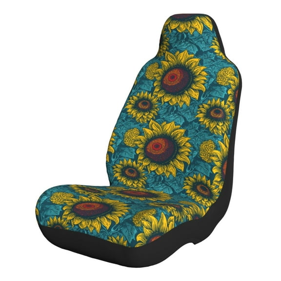 Naloa Sunflowers Car Seat Covers 2PCs Front Car Seat Covers Universal fit for Most Cars SUVs and Trucks - 1