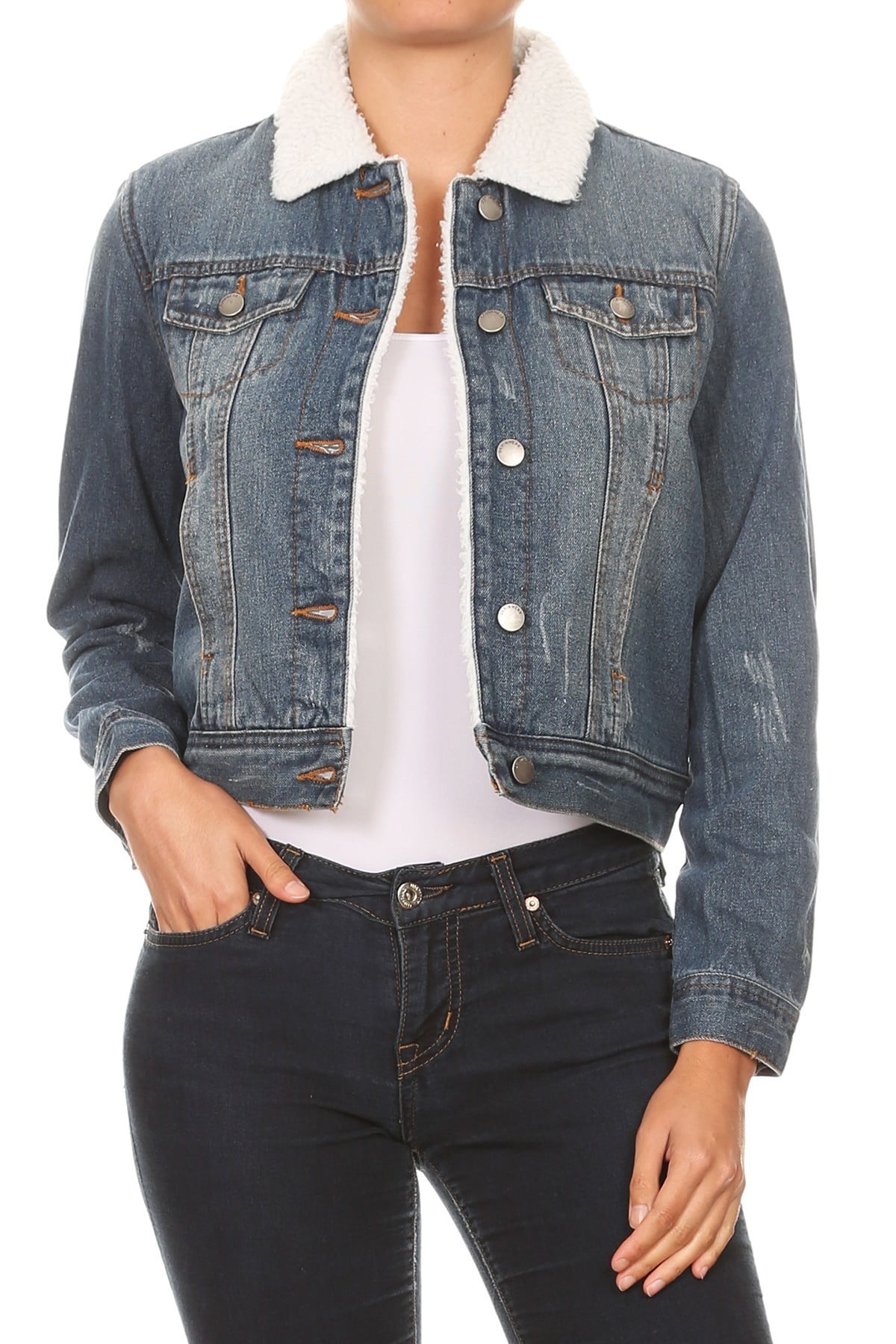 womens jean jacket with sherpa lining