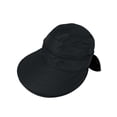 thumbnail image 2 of Deago Sun Hats for Women Outdoor UV Protection Wide Brim Sun Hat Foldable Summer Ponytail Cap Convertible Zip-Off Beach Hat Visor (Black), 2 of 9