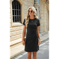thumbnail image 5 of Round Neck Short Sleeve Dress Black S, 5 of 7