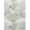 thumbnail image 2 of Nourison Pompeii Coastal, Nautical & Beach Ivory Grey Blue 6' x 9' Area Rug, (6x9), 2 of 8