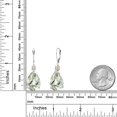 thumbnail image 6 of Gem Stone King 925 Silver and 10K Yellow Gold Green Prasiolite and White Zirconia Dangle Earrings for Women | 19.88 Cttw | Gemstone Birthstone | Pear Shape Checkerboard 18X13MM, 6 of 6