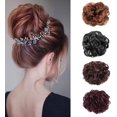 thumbnail image 1 of HAHDAXIA Rallonges de Chignon à Pince Griffe Chignon Bouclé Désordonné Chignon Updo Rallonges de Chignon Queue de Cheval Ondulée Postiches Cheveux pour Femmes Filles (Brun), 1 of 7