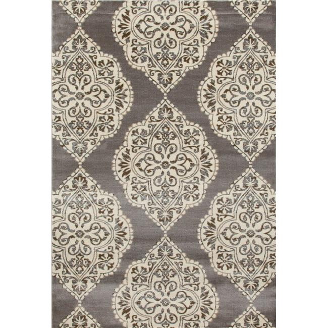 841864103045 Tapis d'Art 4 x 6 Pi. Collection Arabella Tapis Médaillon Tissé, Gris
