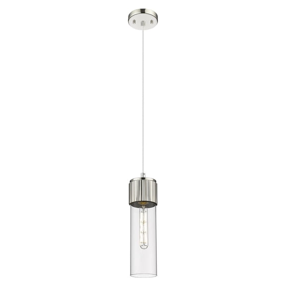 428-1P-PN-G428-12CL Innovations Lighting Bolivar - 1 Light Cord Hung Pendant-4.75 Inch Wide and 12 Inch Tall-Polished Nickel Finish-Clear Glass Color