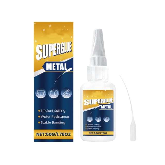 Super Colle pour Collage Solide en Métal, Étanche, Polymérisation à Chaud 50 ml, Qualité Industrielle pour Acier, Aluminium, Fer, Polymérisation Rapide, Réparation Bricolage