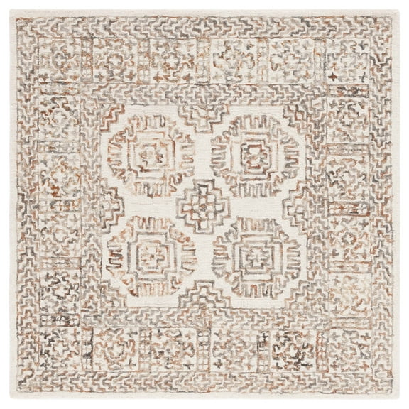 SAFAVIEH Aspen Divna Geometric Area Rug, Ivory/Sage, 5' x 5' Square