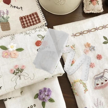 PAMINGONO White Cotton Lace Trim Intricate Eyelet for Crafting Versatile Usage