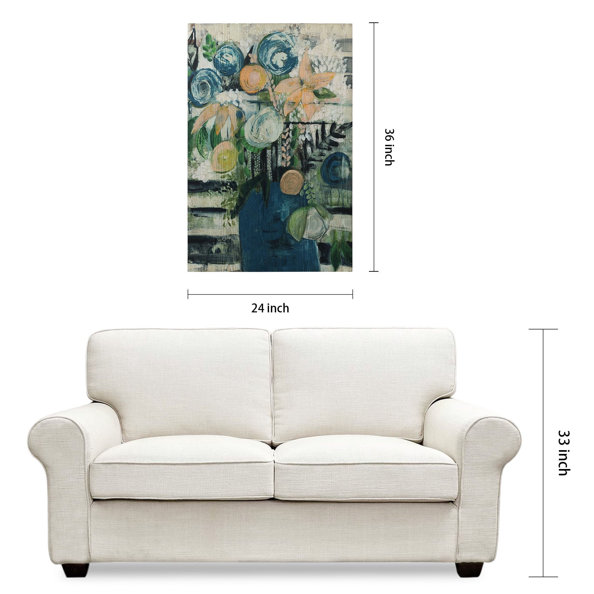 Empire Art Modern Floral Circle & Stripe Flowers Photography, Set of 2