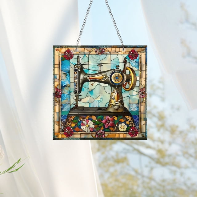 Xihbxyly Decoración de Máquina de Coser, Elegante Colgante Plano de Acrílico, Material Ligero y Duradero, Diseño Fácil de Colgar, Proyectos de Manualidades para El Hogar, Un Regalo Ideal para Entusia