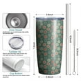 thumbnail image 6 of 20oz Tumblers Green Christmas Floral Pattern Stainless Steel Vacuum Insulated Double Wall Travel Tumbler Cups Mug with Lid and Straw,Cleaning Brush for Cold & Hot Drinks, 6 of 7