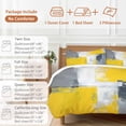 thumbnail image 6 of Watercolor Brush Bedding Duvet Cover Set Twin Size 4 Pieces Gray Yellow Abstract Modern Graffiti Bedding Set with Zipper Closure, 1 Comforter Cover 68x86 Inches 1 Flat Sheet & 2 Pillow Cases, 6 of 7