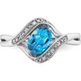 thumbnail image 4 of 14K White Gold Oval Blue Topaz And Diamond Ringsize 7 (Width 1.9 To 3) - Jbsp, 4 of 5