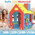 thumbnail image 4 of COCLUB Playhouse for Kids Indoor EVA Foam, with Kitchen Playset Playroom Toys for Toddlers 2-4, Indoor Playground for Boys and Girls, Red, Blue and Yellow, 4 of 9