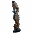 Stoneage Arts Inc 12" Blue and Brown Wooden Seahorse Statue