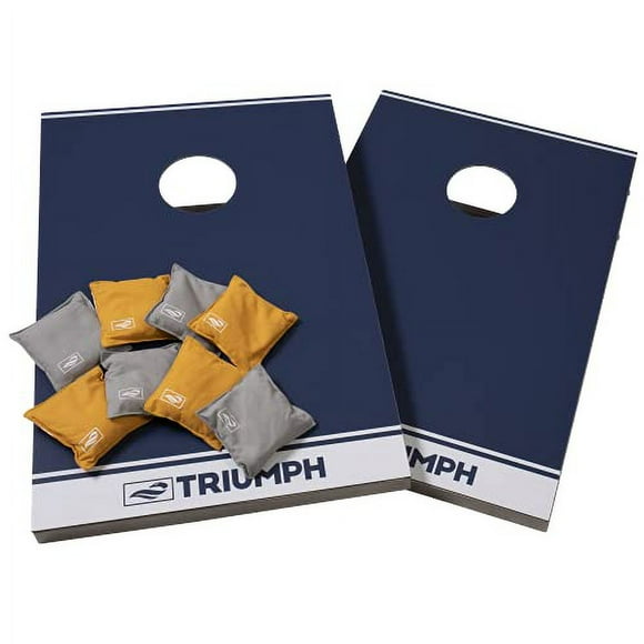 TRIUMPH SPORTS USA All-Weather Aluminium 2x3 Cornhole Set - Comprend 2 Planches, 8 Sacs de Cornhole, et Étui de Voyage, Bleu