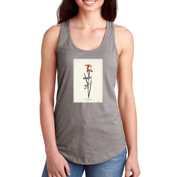 Blue Yellow-back Warbler Racerback Tank Women -John James Audubon Designs, Female Medium