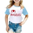 thumbnail image 1 of MEZZALL T-Shirt Raglan Imprimé pour Filles et Garçons, Manches Courtes, Classique, Bleu Clair, 2-3 Ans, 1 of 3