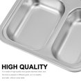 thumbnail image 2 of 1 Pce Assiette Compartimentée en Acier Inoxydable Rectangulaire 4 Sections Plateau de Service pour Aliments, 2 of 8