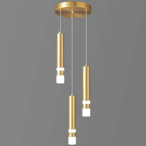ZHLWIN 3-Light Modern Pendant Light Kitchen Fixture Dimmable LED Gold Mini Pendant Lighting fo Kitchen Island Bedroom Bedside Table Small Pendant Lights
