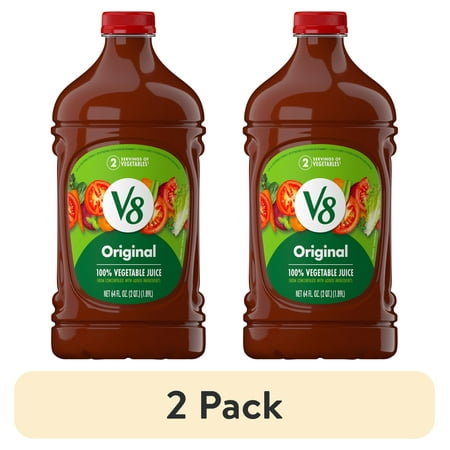 (2 pack) V8 Original 100% Vegetable Juice, 64 fl oz Bottle